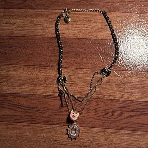 Betsey Johnson Black and Gold Layered Necklace